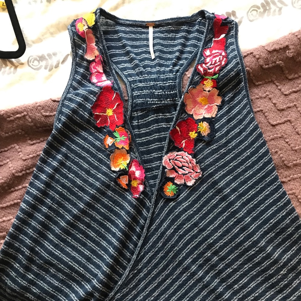 Free People Embroidered Tank